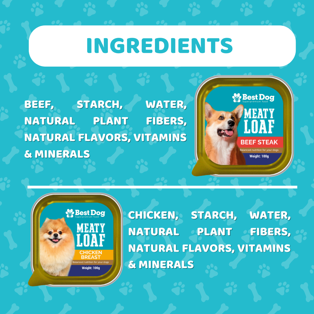 Best Dog Meaty Loaf Beef Steak - Super Premium Wet Dog Food (100g)