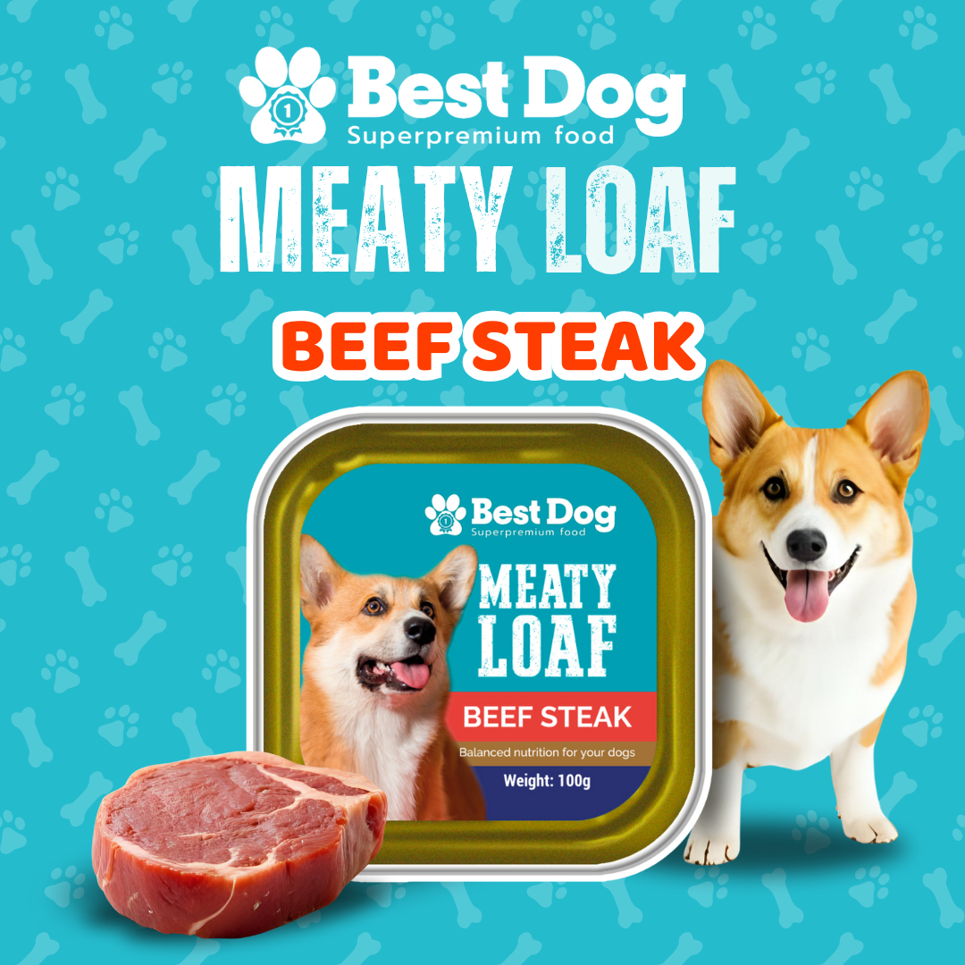 Best Dog Meaty Loaf Beef Steak - Super Premium Wet Dog Food (100g)