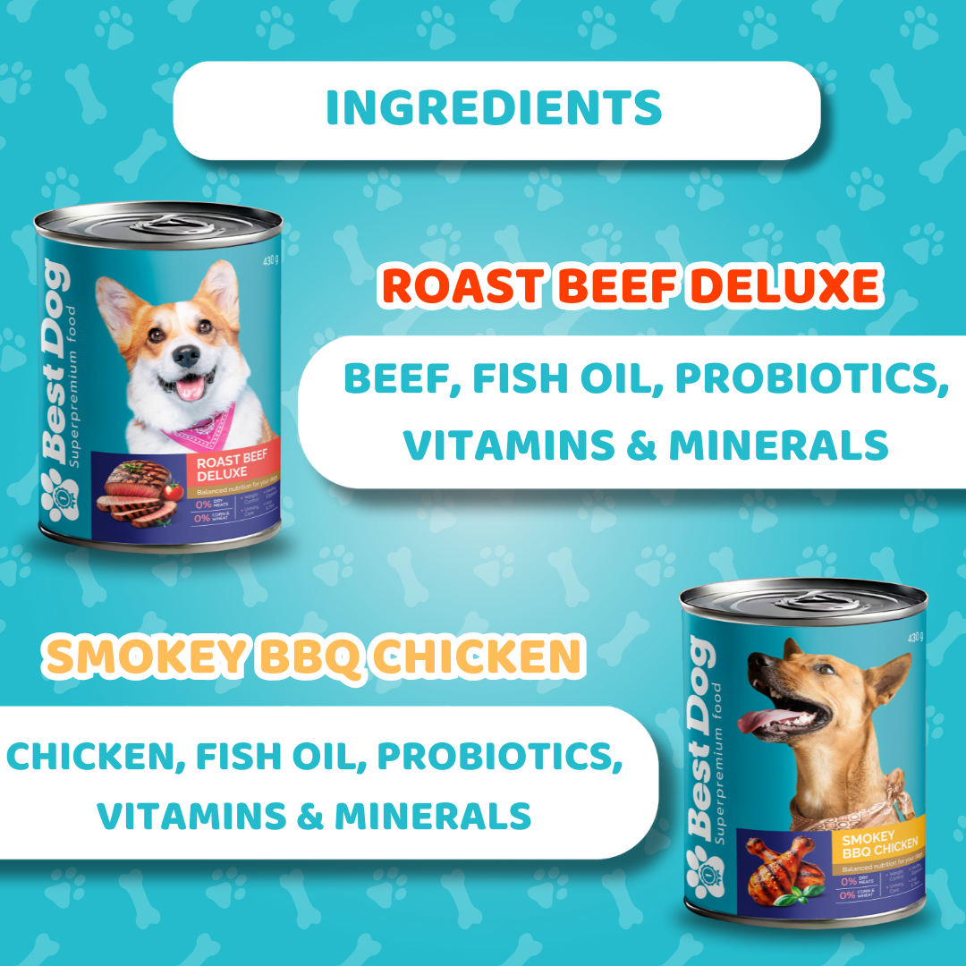 Best Dog Canned Dog Food – Roast Beef Deluxe – Juicy Wet Food for All Breeds
