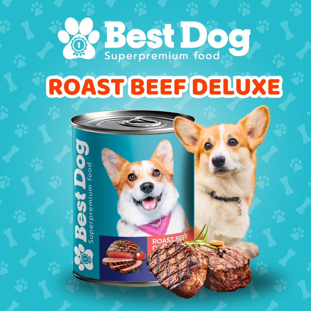 Best Dog Canned Dog Food – Roast Beef Deluxe – Juicy Wet Food for All Breeds