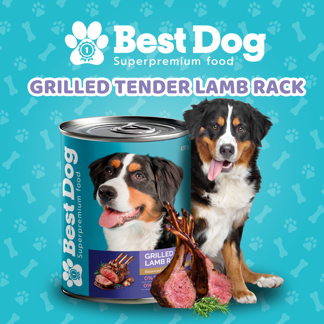 Best Dog Canned Dog Food – Grilled Tender Lamb Rack – Premium Wet Food for Strong Muscles & Full Tummies