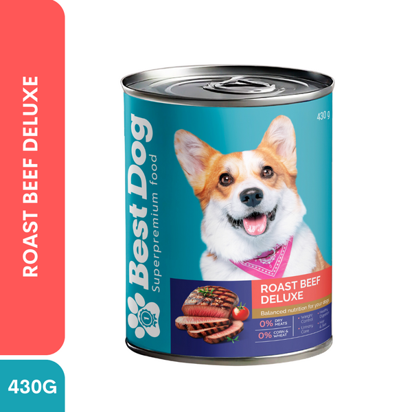 Best Dog Canned Dog Food – Roast Beef Deluxe – Juicy Wet Food for All Breeds