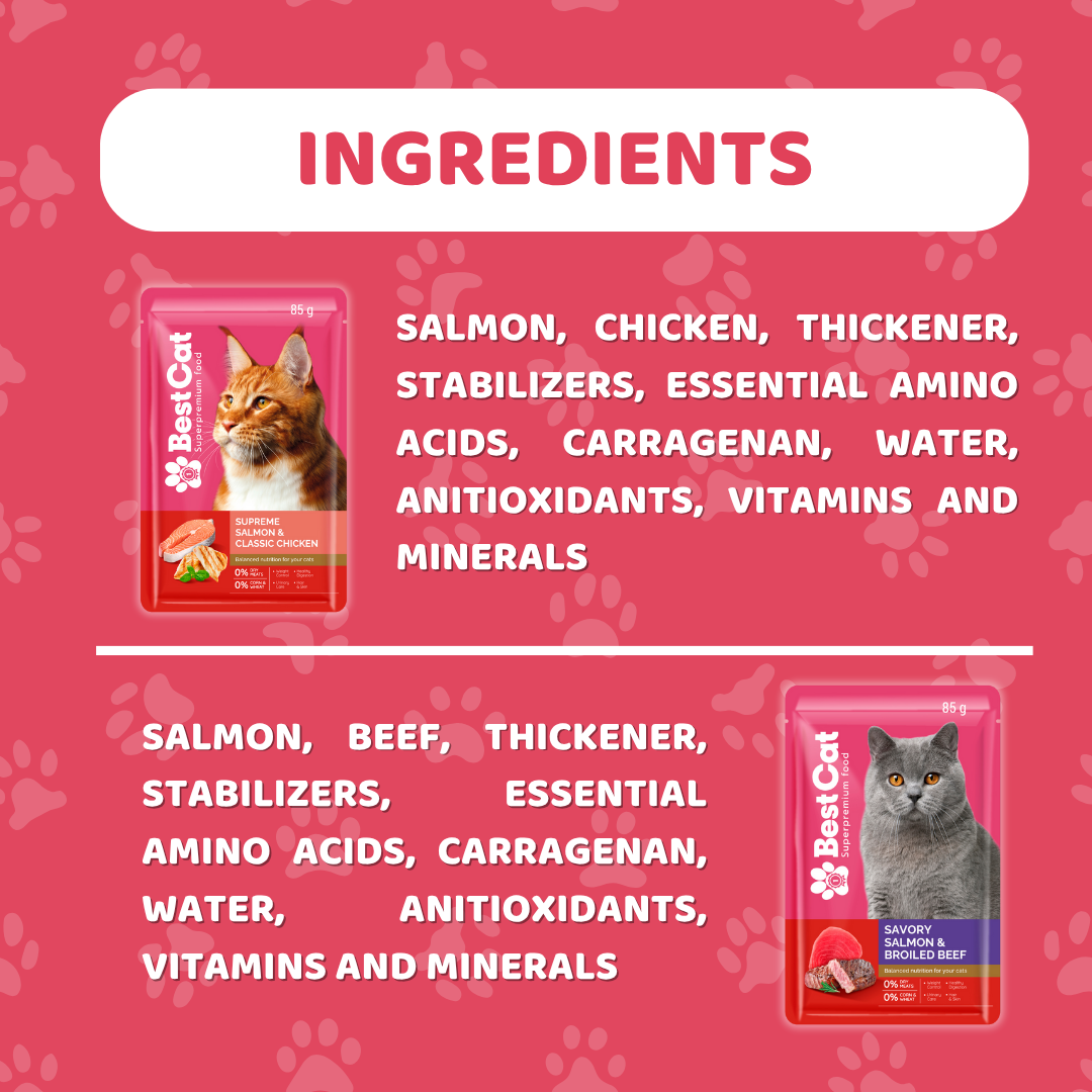 Best Cat Pouch 85g – Tasty Tuna & Braised Beef | Wet Cat Food