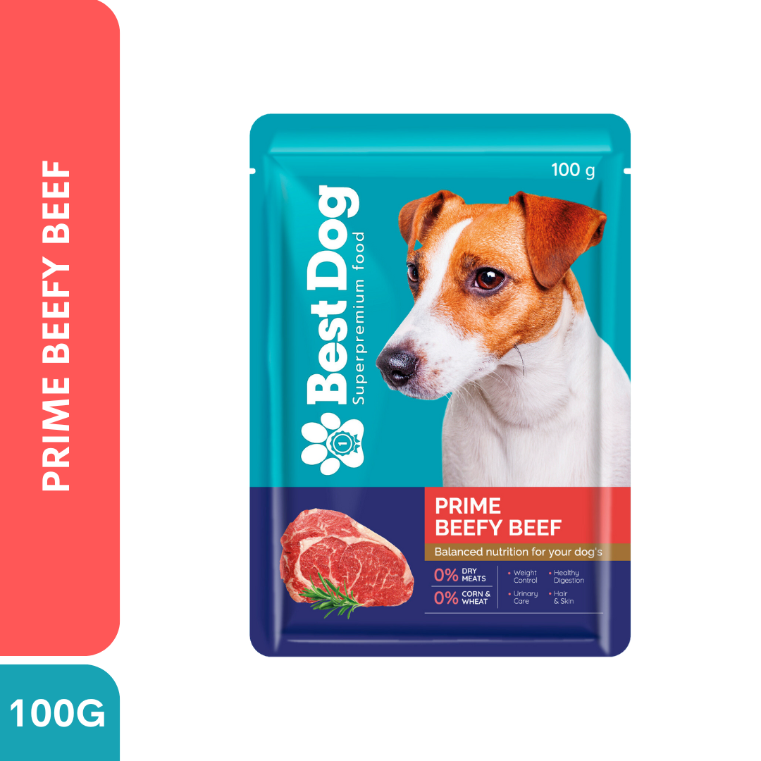 Best Dog Pouch 100g Prime Beefy Beef | Wet Dog Food