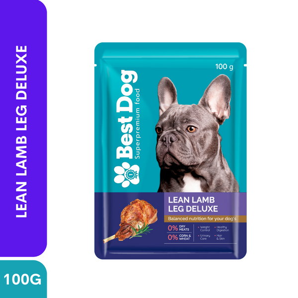 Best Dog Pouch 100g Lean Lamb Leg Deluxe | Wet Dog Food