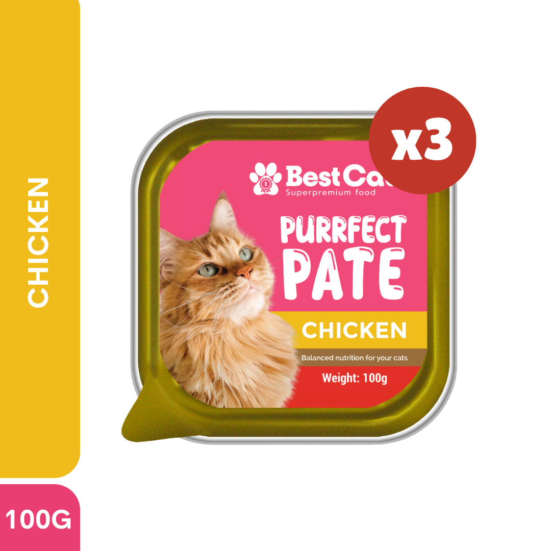 Best Cat Purrfect Pate Chicken Wet Cat Food 100g 3pcs