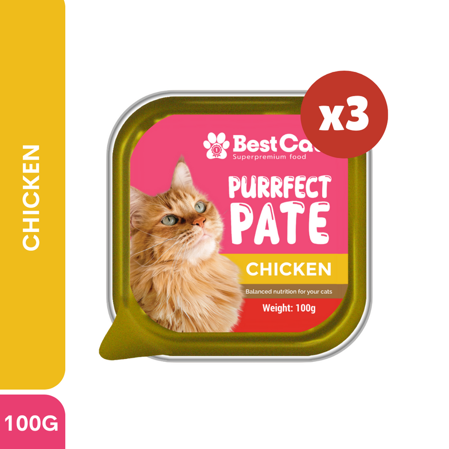 Best Cat Purrfect Pate Chicken Wet Cat Food 100g 3pcs