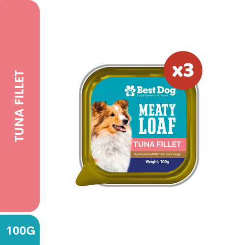 Best Dog Meaty Loaf Tuna Fillet Super Premium Wet Dog Food 100g 3pcs